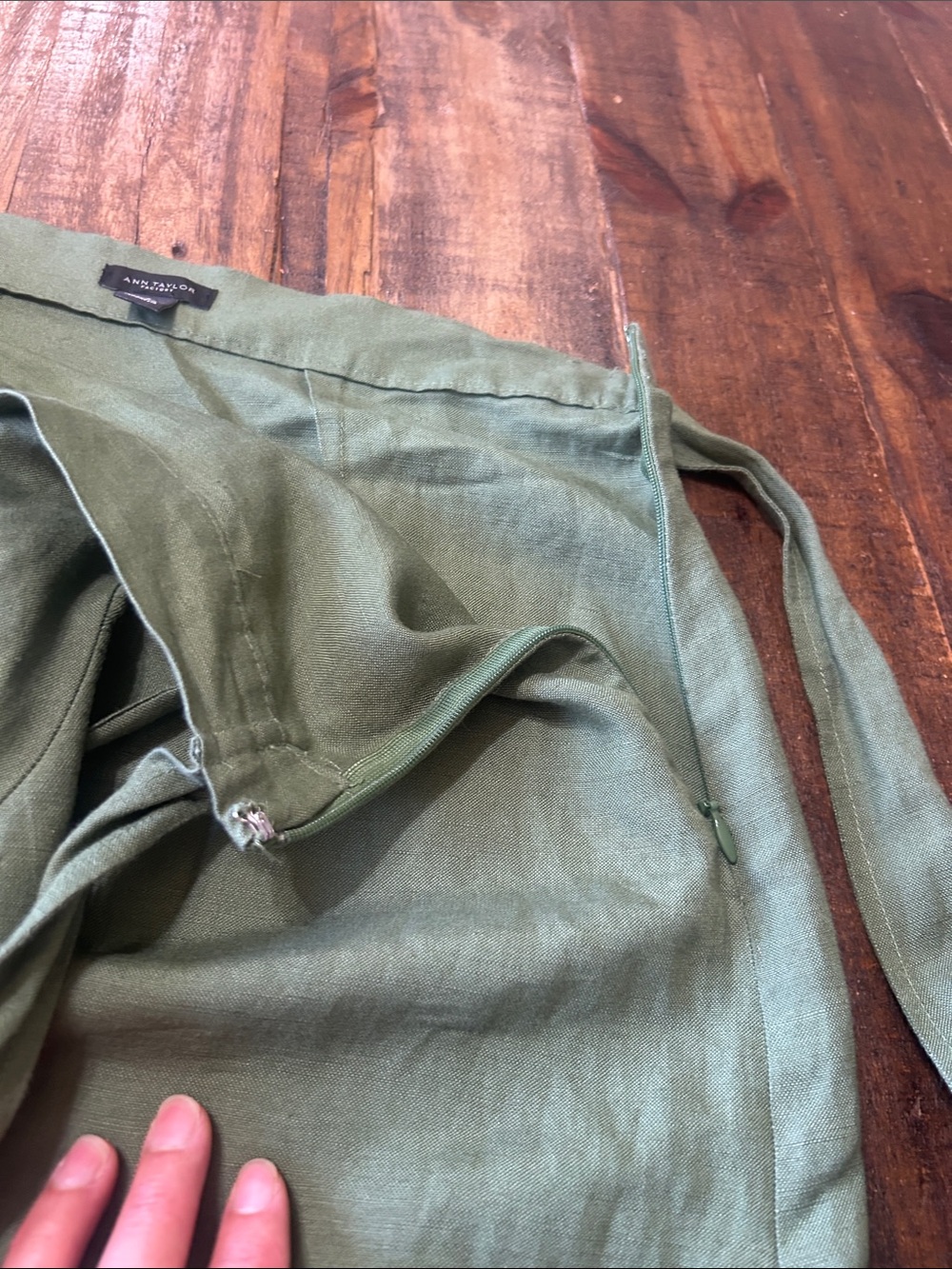 Ann Taylor Olive Ruffle Midi Skirt - Picture 7 of 11
